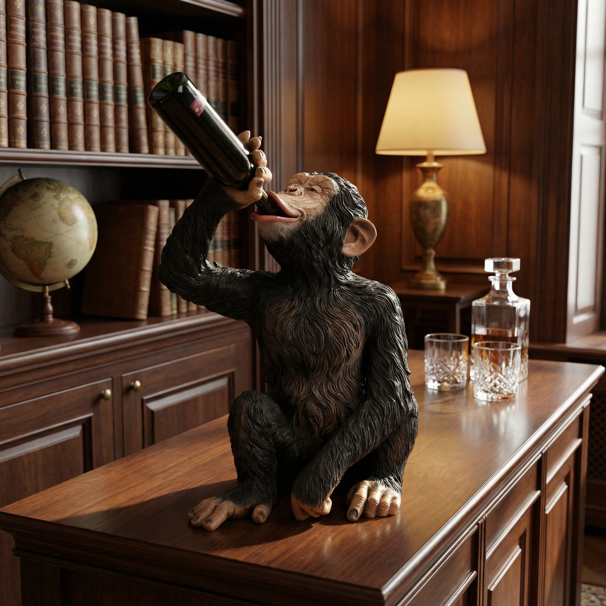 World Menagerie Kamm Boozy Chimp 1 Bottle Tabletop Wine Bottle